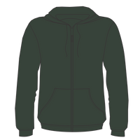 Bella + Canvas Unisex Sponge Fleece DTM Full-Zip Hoodie Sweatshirt, Heather Forest, Front view