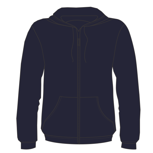 Bella + Canvas Unisex Sponge Fleece DTM Full-Zip Hoodie Sweatshirt, Navy, Front view
