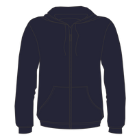 Bella + Canvas Unisex Sponge Fleece DTM Full-Zip Hoodie Sweatshirt, Navy, Front view