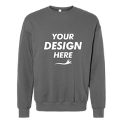 Bella + Canvas Unisex Sponge Fleece Drop Shoulder Crewneck Sweatshirt, Asphalt, Front view, Mockup