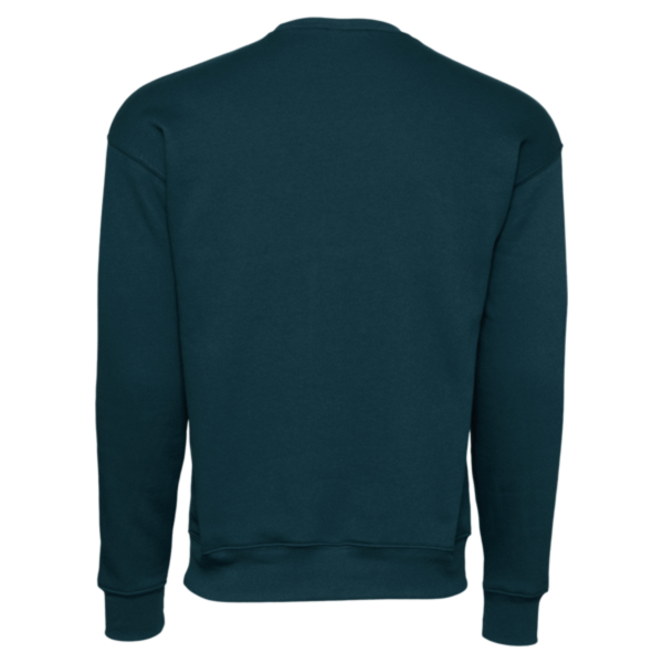 Bella + Canvas Unisex Sponge Fleece Drop Shoulder Crewneck Sweatshirt, Atlantic, Back view