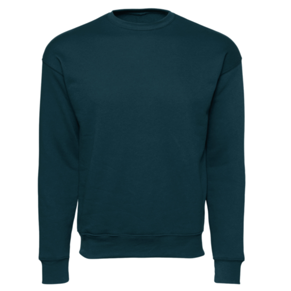 Bella + Canvas Unisex Sponge Fleece Drop Shoulder Crewneck Sweatshirt, Atlantic, Front view