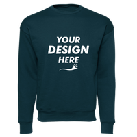 Bella + Canvas Unisex Sponge Fleece Drop Shoulder Crewneck Sweatshirt, Atlantic, Front view, Mockup