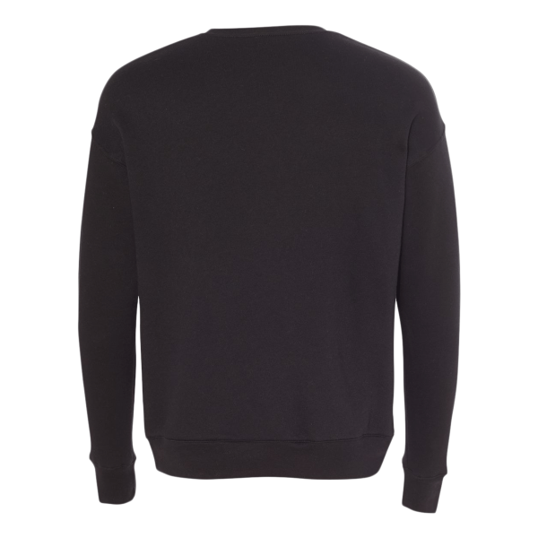 Bella + Canvas Unisex Sponge Fleece Drop Shoulder Crewneck Sweatshirt, Black, Back view