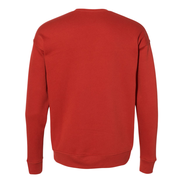 Bella + Canvas Unisex Sponge Fleece Drop Shoulder Crewneck Sweatshirt, Brick, Back view