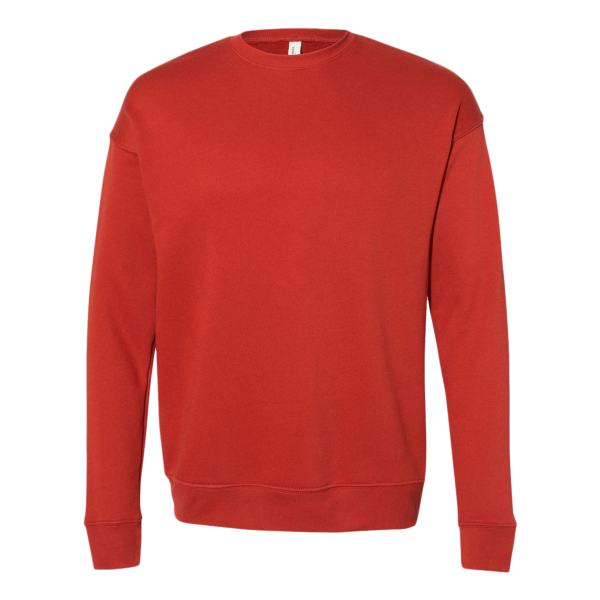 Bella + Canvas Unisex Sponge Fleece Drop Shoulder Crewneck Sweatshirt, Brick, Front view