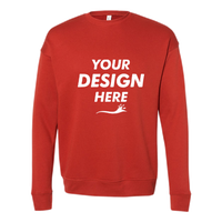 Bella + Canvas Unisex Sponge Fleece Drop Shoulder Crewneck Sweatshirt, Brick, Front view, Mockup