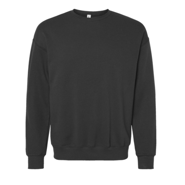 Bella + Canvas Unisex Sponge Fleece Drop Shoulder Crewneck Sweatshirt, Dark Grey, Front view