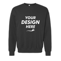 Bella + Canvas Unisex Sponge Fleece Drop Shoulder Crewneck Sweatshirt, Dark Grey, Front view, Mockup