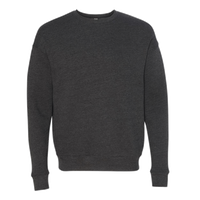 Bella + Canvas Unisex Sponge Fleece Drop Shoulder Crewneck Sweatshirt, Dark Grey Heather, Front view