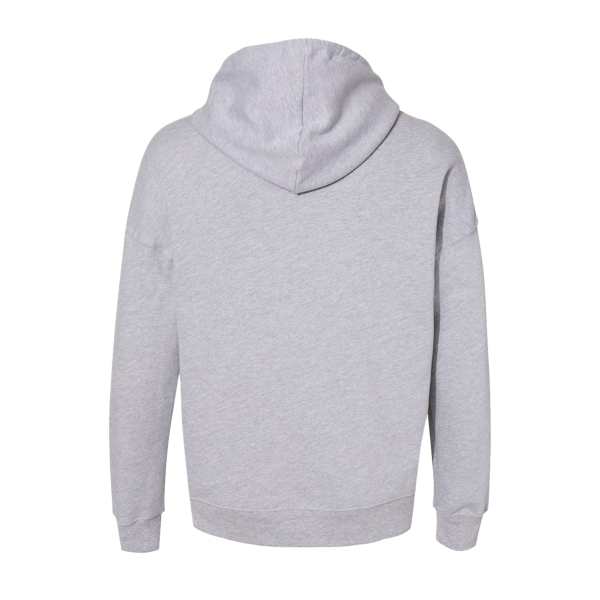Bella + Canvas Unisex Sponge Fleece Drop Shoulder Hoodie Sweatshirt, Athletic Heather, Back view