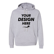 Bella + Canvas Unisex Sponge Fleece Drop Shoulder Hoodie Sweatshirt, Athletic Heather, Front view, Mockup