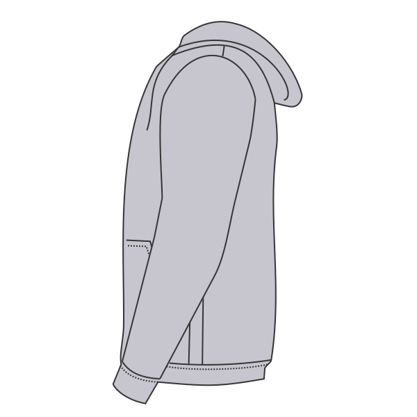 Bella + Canvas Unisex Sponge Fleece Drop Shoulder Hoodie Sweatshirt, Athletic Heather, Left Sleeve view