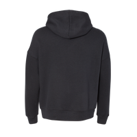 Bella + Canvas Unisex Sponge Fleece Drop Shoulder Hoodie Sweatshirt, Black, Back view
