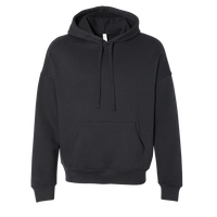 Bella + Canvas Unisex Sponge Fleece Drop Shoulder Hoodie Sweatshirt, Black, Front view