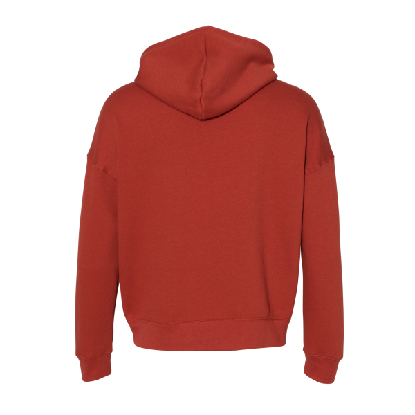 Bella + Canvas Unisex Sponge Fleece Drop Shoulder Hoodie Sweatshirt, Brick, Back view