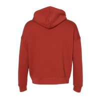 Bella + Canvas Unisex Sponge Fleece Drop Shoulder Hoodie Sweatshirt, Brick, Back view