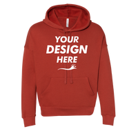 Bella + Canvas Unisex Sponge Fleece Drop Shoulder Hoodie Sweatshirt, Brick, Front view, Mockup