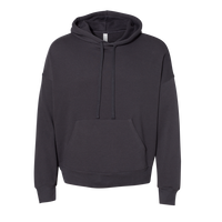 Bella + Canvas Unisex Sponge Fleece Drop Shoulder Hoodie Sweatshirt, Dark Grey, Front view
