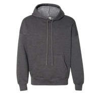 Bella + Canvas Unisex Sponge Fleece Drop Shoulder Hoodie Sweatshirt, Dark Grey Heather, Front view