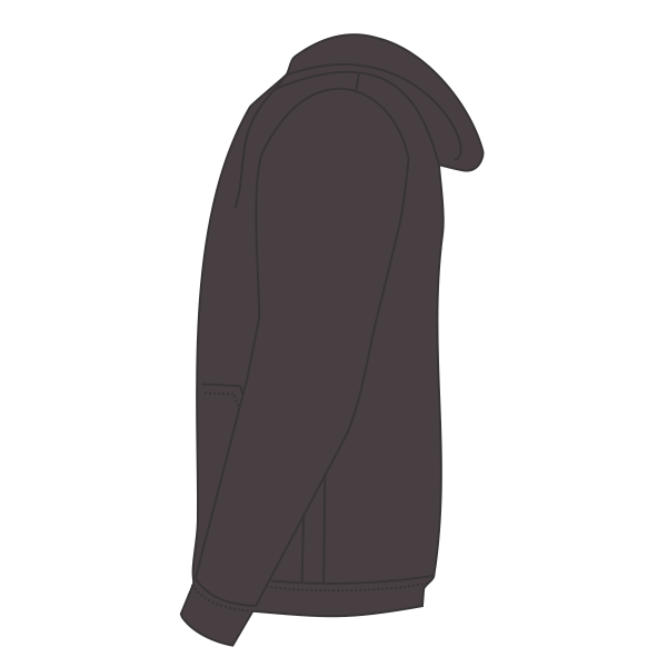 Bella + Canvas Unisex Sponge Fleece Drop Shoulder Hoodie Sweatshirt, Dark Grey Heather, Left Sleeve view