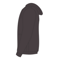 Bella + Canvas Unisex Sponge Fleece Drop Shoulder Hoodie Sweatshirt, Dark Grey Heather, Left Sleeve view