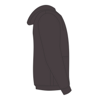 Bella + Canvas Unisex Sponge Fleece Drop Shoulder Hoodie Sweatshirt, Dark Grey Heather, Right Sleeve view