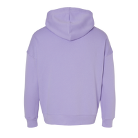 Bella + Canvas Unisex Sponge Fleece Drop Shoulder Hoodie Sweatshirt, Dark Lavender, Back view