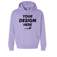 Bella + Canvas Unisex Sponge Fleece Drop Shoulder Hoodie Sweatshirt, Dark Lavender, Front view, Mockup