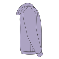 Bella + Canvas Unisex Sponge Fleece Drop Shoulder Hoodie Sweatshirt, Dark Lavender, Right Sleeve view