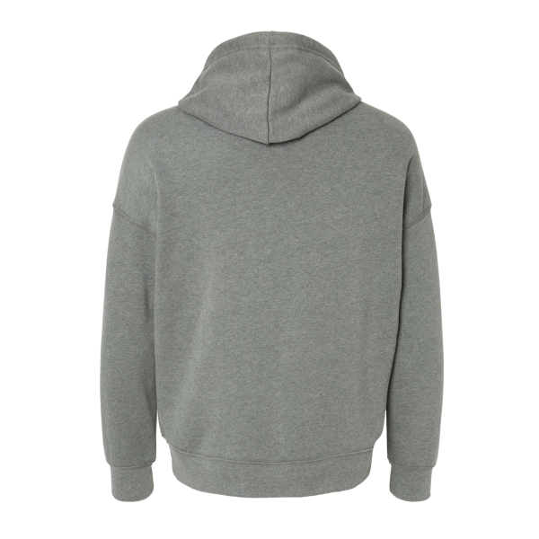 Bella + Canvas Unisex Sponge Fleece Drop Shoulder Hoodie Sweatshirt, Deep Heather, Back view