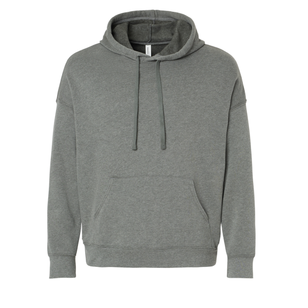 Bella + Canvas Unisex Sponge Fleece Drop Shoulder Hoodie Sweatshirt, Deep Heather, Front view