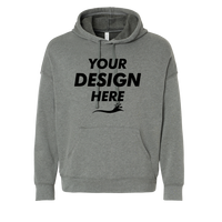 Bella + Canvas Unisex Sponge Fleece Drop Shoulder Hoodie Sweatshirt, Deep Heather, Front view, Mockup
