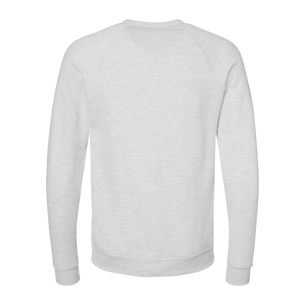 Bella + Canvas Unisex Sponge Fleece Raglan Crewneck Sweatshirt, Ash / Ash, Back view