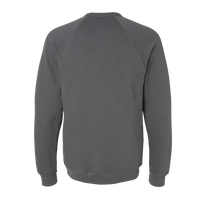 Bella + Canvas Unisex Sponge Fleece Raglan Crewneck Sweatshirt, Asphalt / Asphalt, Back view