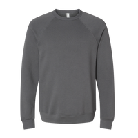 Bella + Canvas Unisex Sponge Fleece Raglan Crewneck Sweatshirt, Asphalt / Asphalt, Front view