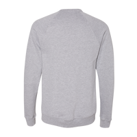 Bella + Canvas Unisex Sponge Fleece Raglan Crewneck Sweatshirt, Athletic Heather / Athletic Heather, Back view