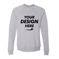 Bella + Canvas Unisex Sponge Fleece Raglan Crewneck Sweatshirt, Athletic Heather / Athletic Heather, Front view, Mockup