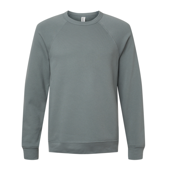 Bella + Canvas Unisex Sponge Fleece Raglan Crewneck Sweatshirt, Blue Storm / Blue Storm, Front view