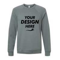 Bella + Canvas Unisex Sponge Fleece Raglan Crewneck Sweatshirt, Blue Storm / Blue Storm, Front view, Mockup
