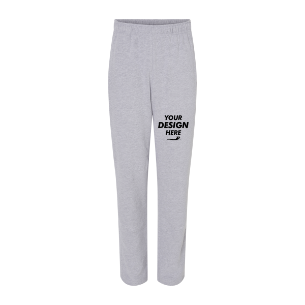 Bella + Canvas Unisex Sponge Fleece Straight Leg Sweatpants, Athletic Heather, Front view, Mockup