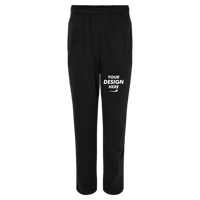 Bella + Canvas Unisex Sponge Fleece Straight Leg Sweatpants, Black, Front view, Mockup