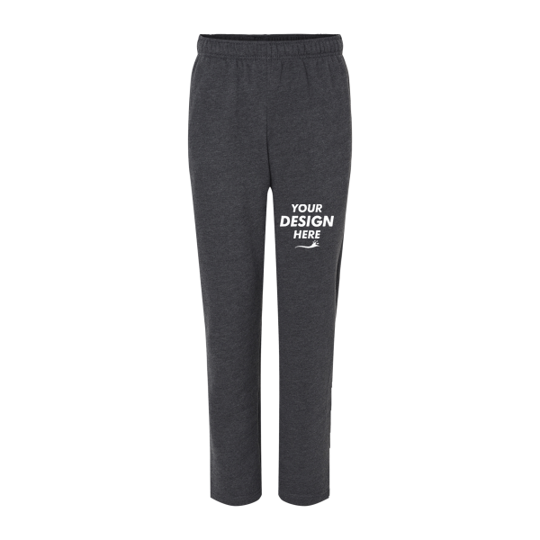 Bella + Canvas Unisex Sponge Fleece Straight Leg Sweatpants, Dark Grey Heather, Front view, Mockup