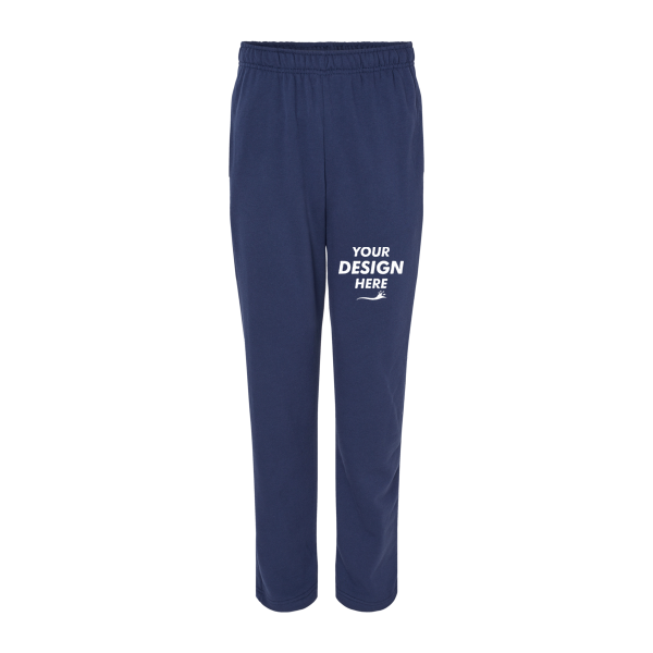 Bella + Canvas Unisex Sponge Fleece Straight Leg Sweatpants, Navy, Front view, Mockup