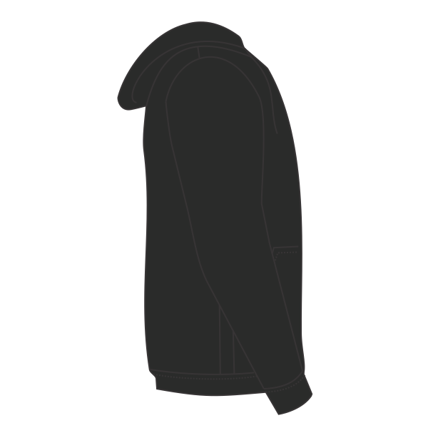 Bella + Canvas Unisex Triblend Sponge Fleece Full-Zip Hoodie Sweatshirt, Charcoal Black Triblend, Right Sleeve view