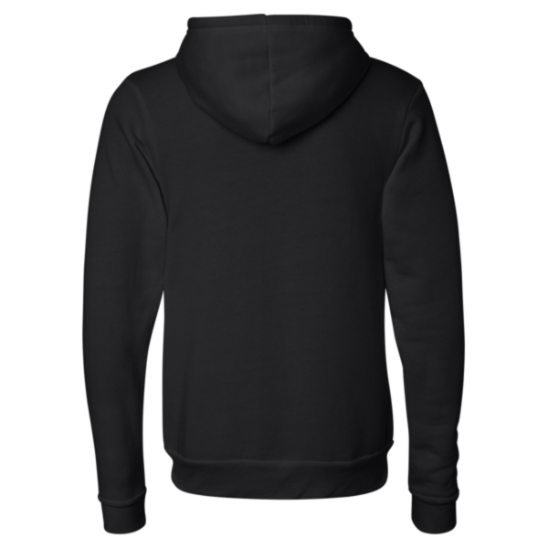 Bella + Canvas Unisex Triblend Sponge Fleece Full-Zip Hoodie Sweatshirt, Solid Black Triblend, Back view
