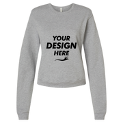 Bella + Canvas Women's Sponge Fleece Crewneck Sweatshirt, Athletic Heather, Front view, Mockup
