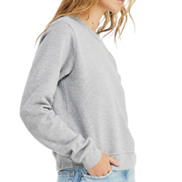 Bella + Canvas Women's Sponge Fleece Crewneck Sweatshirt, Athletic Heather, Right Sleeve view