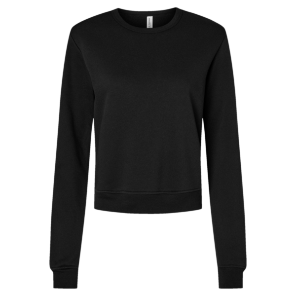 Bella + Canvas Women's Sponge Fleece Crewneck Sweatshirt, Black, Front view
