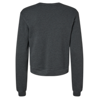 Bella + Canvas Women's Sponge Fleece Crewneck Sweatshirt, Dark Grey Heather, Back view